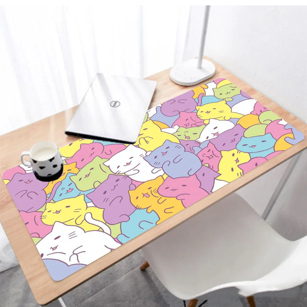 

Large Mouse Pad Mini Pc Personality Cat Kawaii Purple Black Gaming Accessories Notebook Mousepad Keyboard Desk Mat Xxl