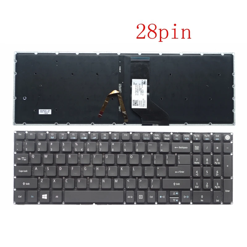 Клавиатура Acer Aspire 5 новая клавиатура с подсветкой 28 pin для A515 51 A517 51G на английском