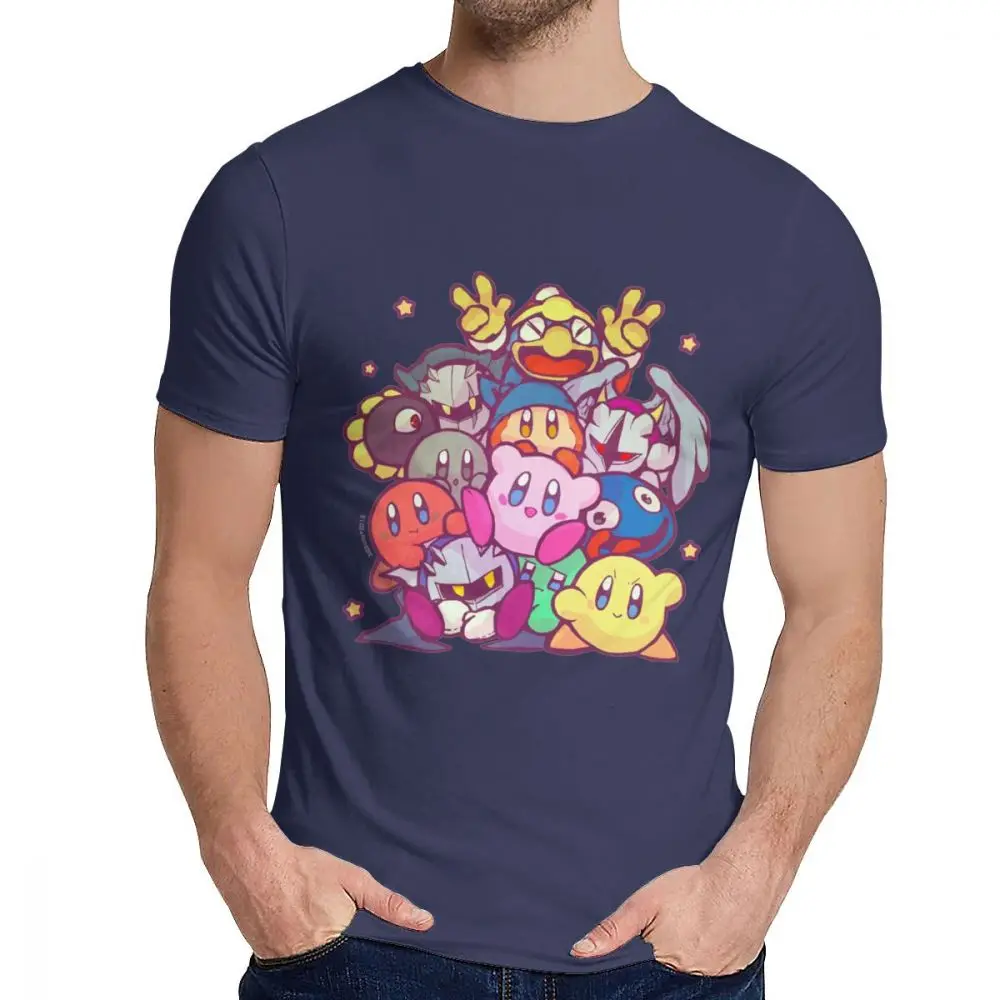 Стильная семейная футболка Kirby Group для мужчин, хипстер, натуральный хлопок, Camiseta, S-6XL - Color: Navy Blue