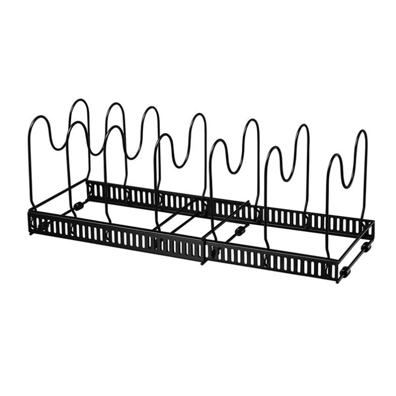 

Kitchen Organizer Pot Lid Rack Iron Spoon Holder Pot Lid Shelf CookingDish Rack Pan Cover Stand Pot Organizer