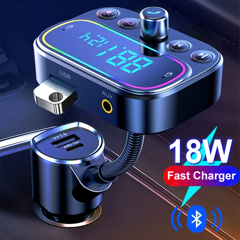 PD18W быстрое зарядное устройство Bluetooth 5 0 автомобиля MP3 музыкальный плеер FM