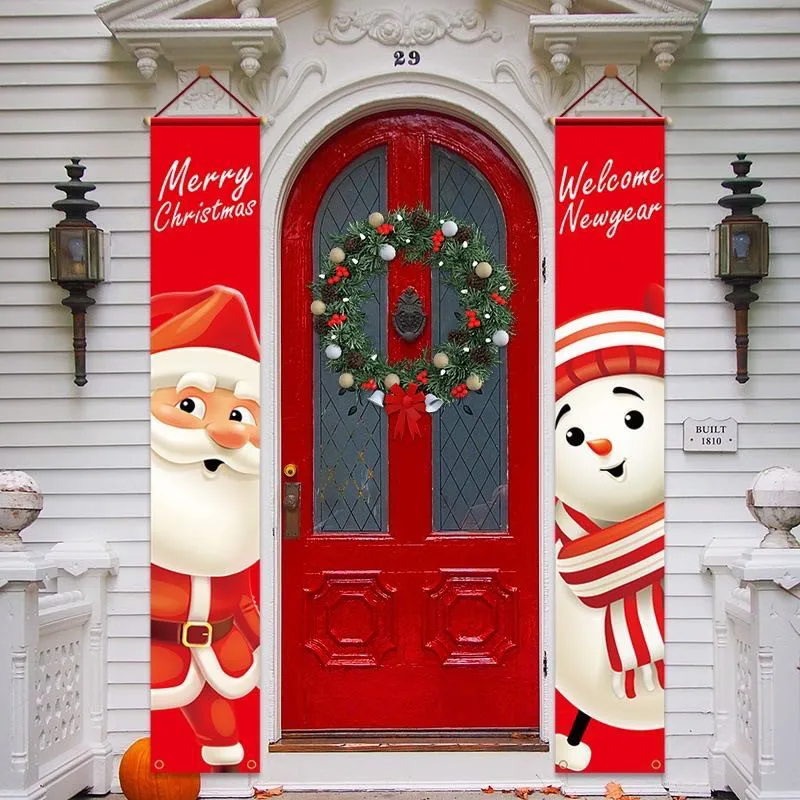 

Couplet Merry Christmas Banners Outdoor Christmas Ornament Christmas Decoration Porch Sign Christmas Decor Door Banner