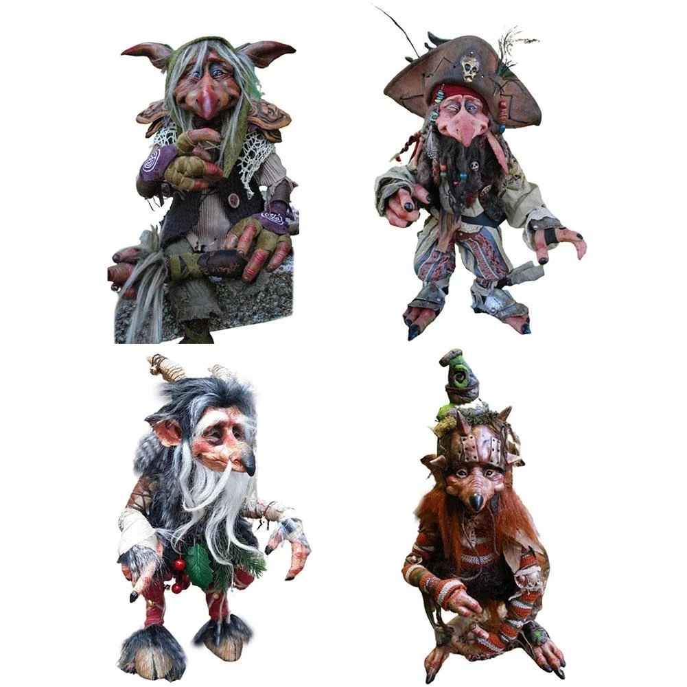 

Ужасная статуя эльфа на Хэллоуин, украшение для сада из смолы, украшение для лужайки, скульптура для дома и улицы, забавная статуя карлика, р...