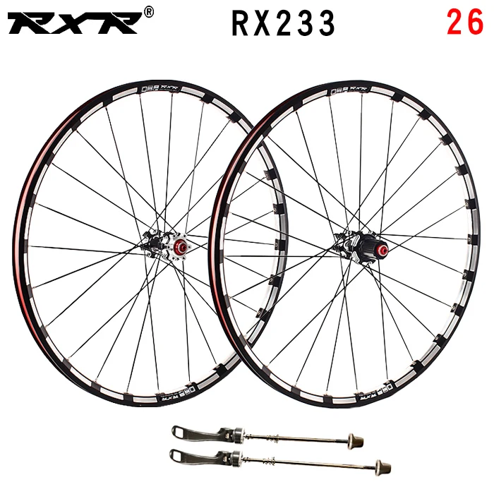 26 black 100x135mm RXR колеса для горного велосипеда, внедорожные, MTB, углеродные, 26 27,5, 29 дюймов, RX233, дисковый тормоз, 5 подшипников, 7-11 S, через ось/QR, колеса для велосипеда - Цвет: 26 black 100x135mm