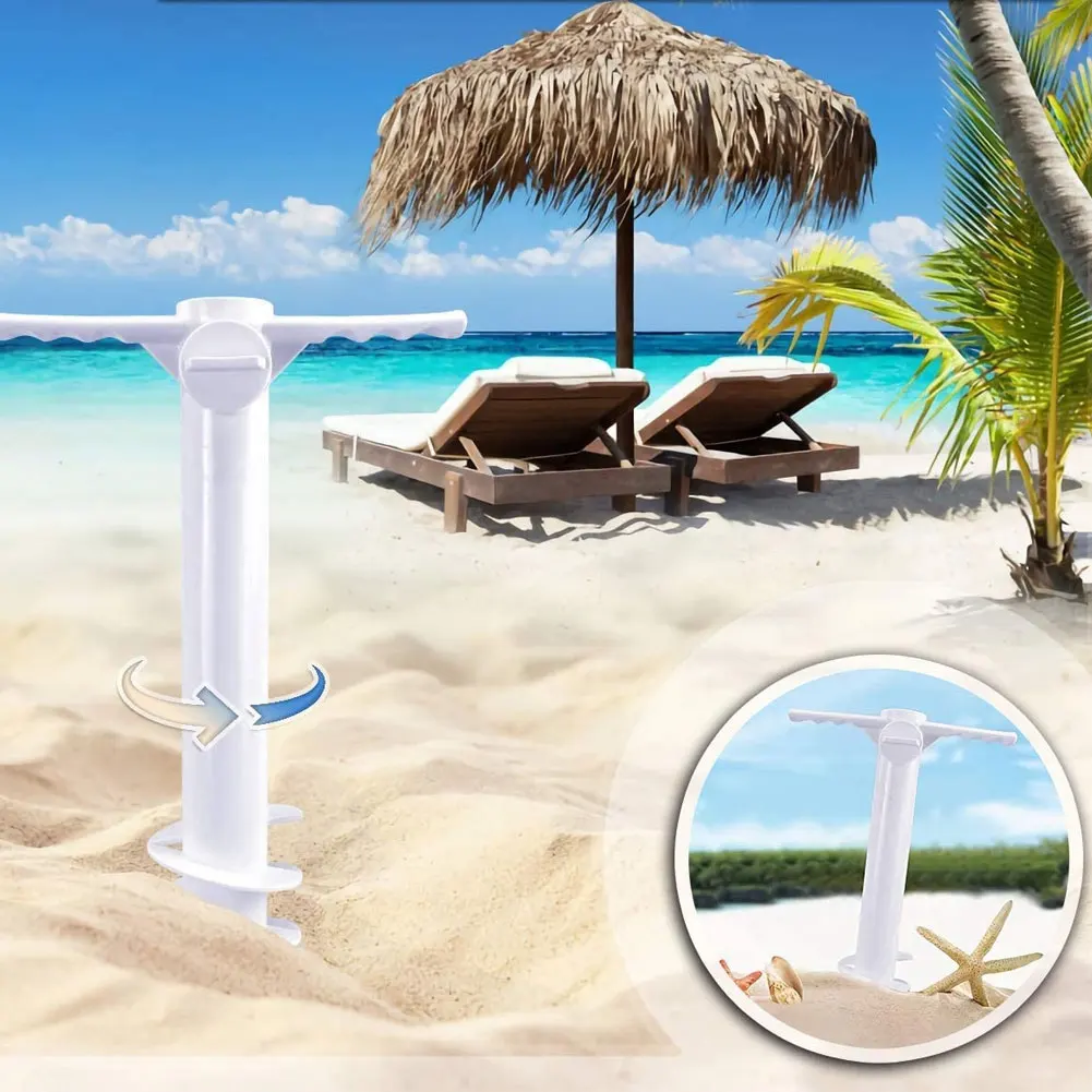 

1PCS Parasol Sand Holder Anchor Safe Screw Nail Stand Beach Umbrella Parasol Base Fishing Rods Rain Gear Umbrella Stands Outdoor
