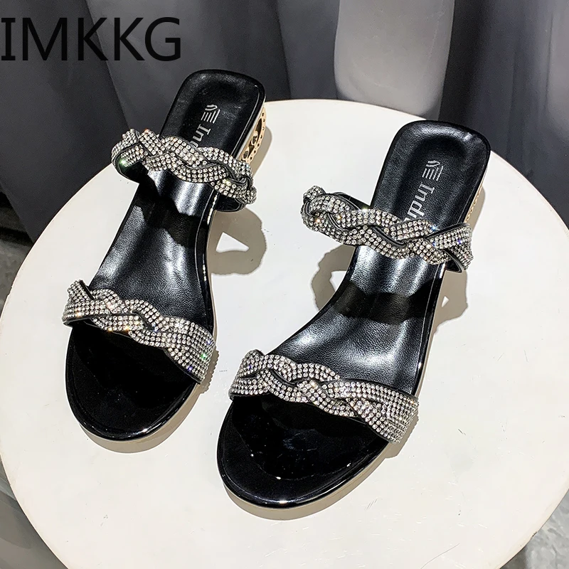 Shoes woman Summer Flip Flops Women Crystal Slippers low heel Soft Bling Female Outdoor Ladies Slides Beach Zapatos Mujer|Тапочки| |