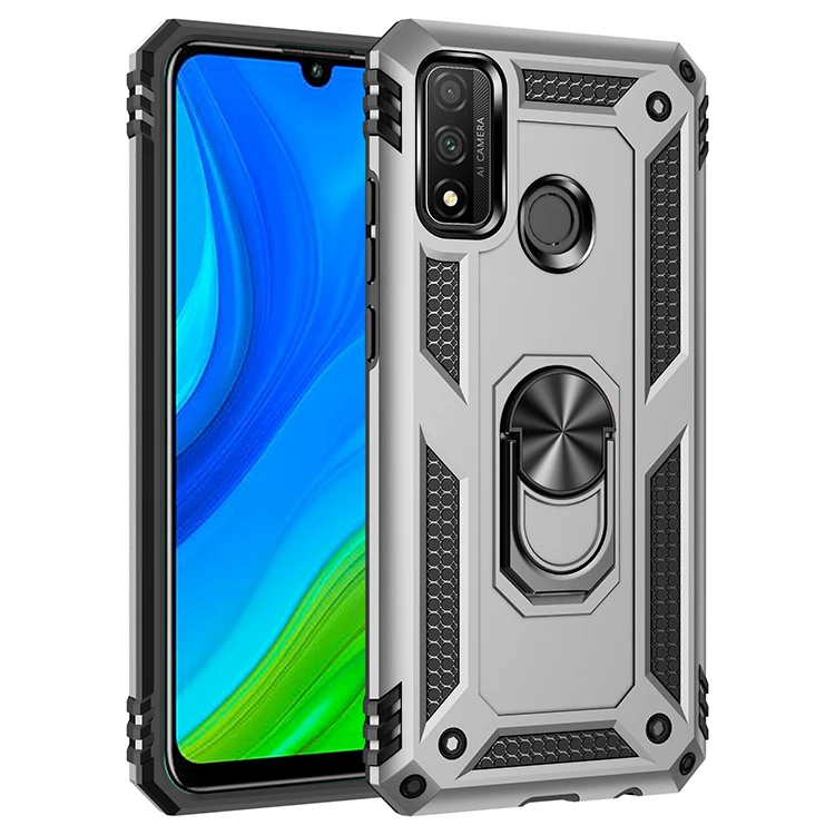 

Phone Case For Huawei Honor 10 Lite 8S 8A 20 9X Play 4T P Smart Z Pro 2019 2020 Car Armor Shockproof Finger Ring Holder Cover