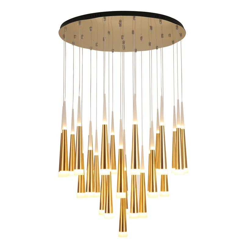 

Modern led cone design chandelier aluminum metal home living room lighting chandelier Restaurant Bar Cafe Chandelier