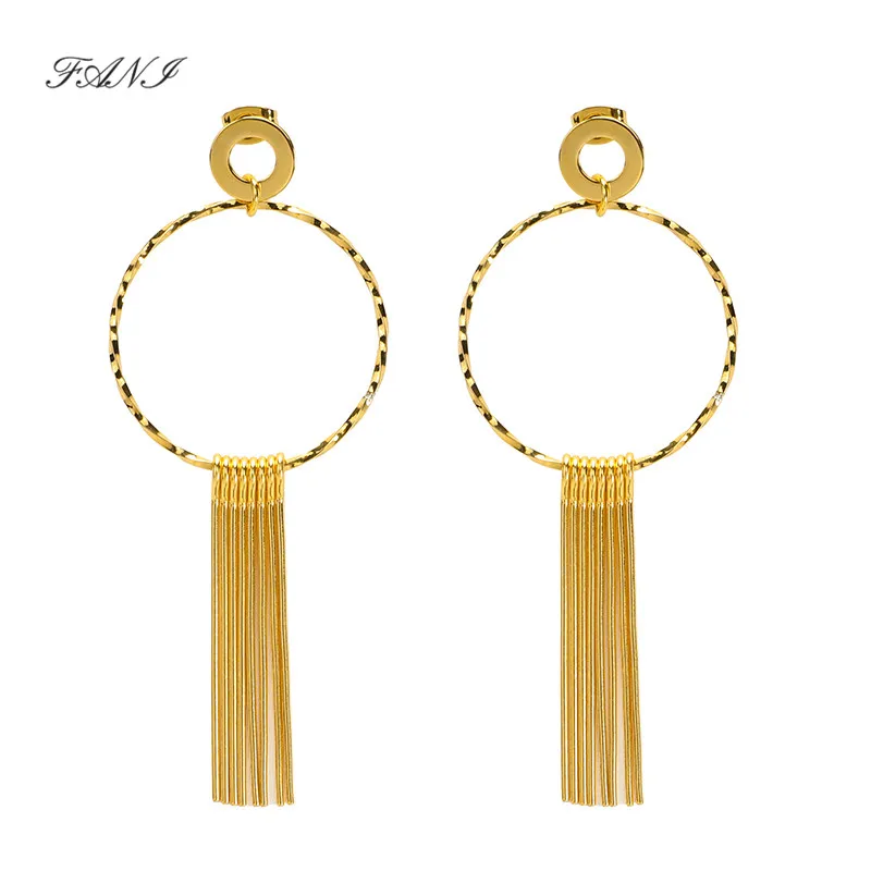 

Fani 2019 Geometry Stainless Steel Dangle Earrings Women Jewelry Gold Color Drop Earring Jewelry ouija boucle d'oreille longue