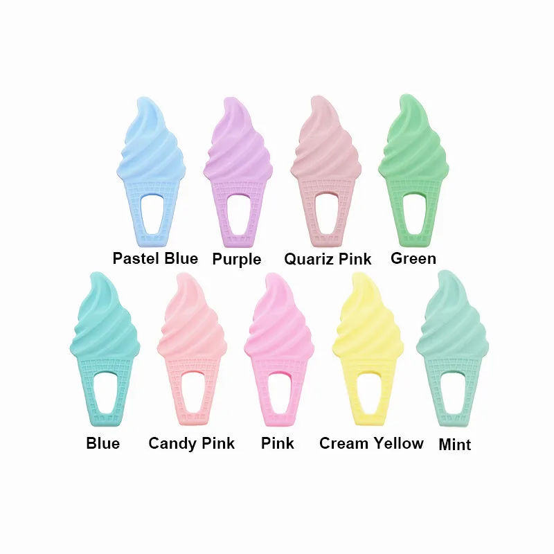Chenkai-mordedor de helado de silicona de grado alimenticio sin BPA, chupete masticable, collar de colgante para lactancia infantil, accesorios, 10 piezas-0