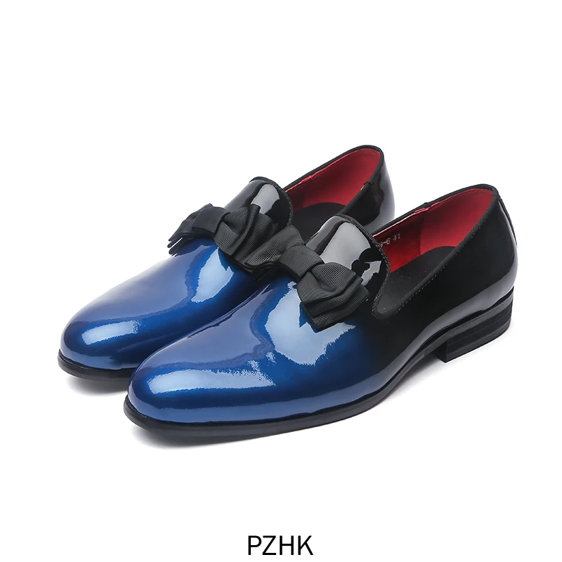 2019 sapatos masculino кожаная обувь для мужчин Zapatos De Vestir Boda Hombres Cuero Genuino Lujo Marca La Con Lazo Mocasines