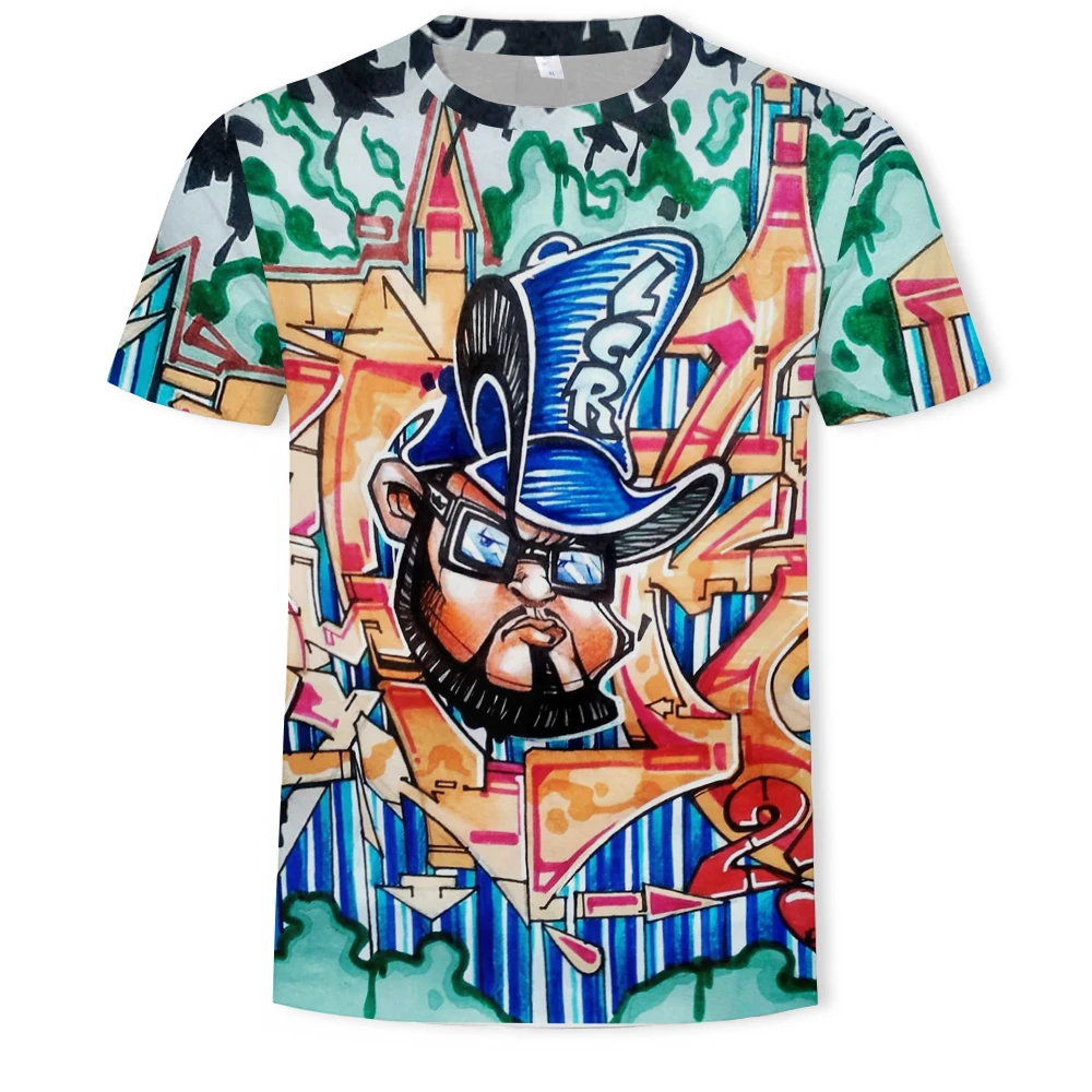 

Summer fashion top handsome breathable short sleeve 3d printing pattern comfortable printing T-shirt Harajuku round neck T-shirt