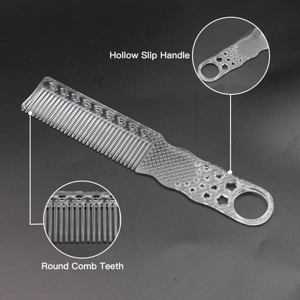 

CestoMen Transparent Crystal Hairdressing Comb Barber Hair Clipper Haircut Comb Profesional Clear Plastic Hair Cutting Combs