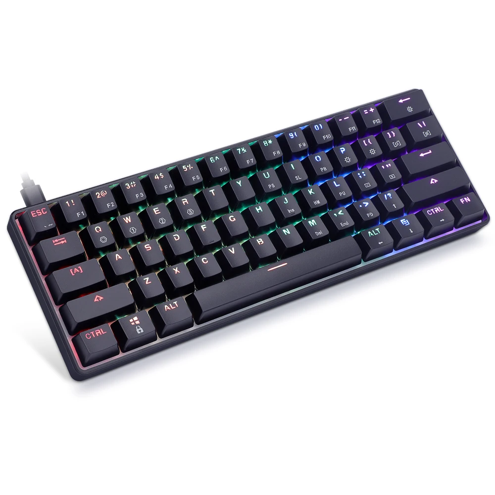 SK61 Gateron Optical red brown Black Blue switch hot swappable Mechanical Keyboard rgb switch rgb leds type c
