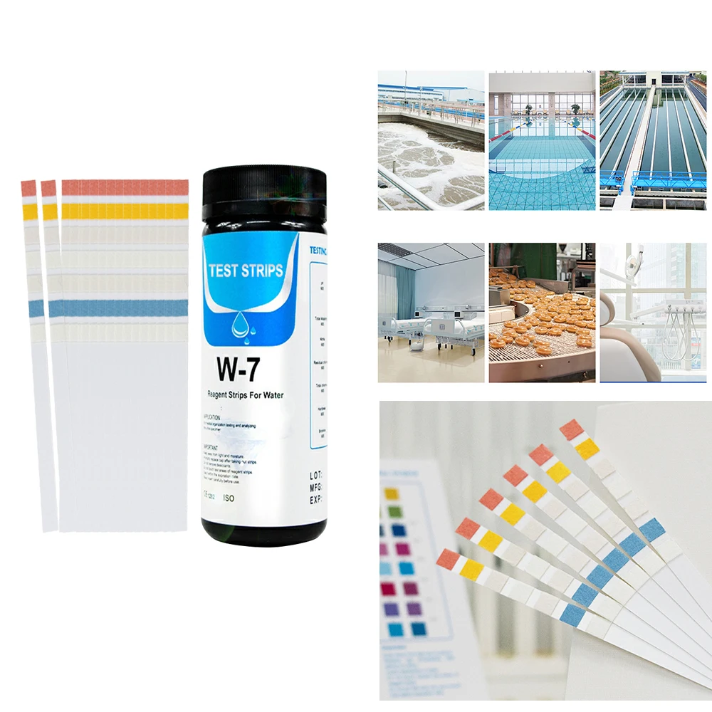 Тест полоска для аквариума 7 в 1 тест кислотности и щелочности PH KH GH нитрата