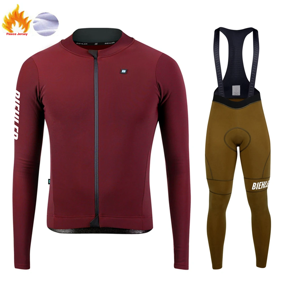 Winter Thermal Fleece 2022 Cycling Jersey Long Set MTB Bicycle Clothing Sportswear Mountain Bike Clothes Shirt Ropa Ciclismo | Спорт и
