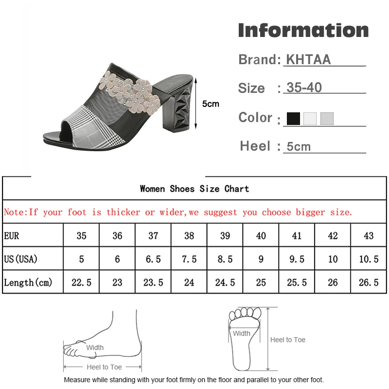 Женские шлепанцы на Высоком толстом каблуке Дышащая обувь с открытым носком из