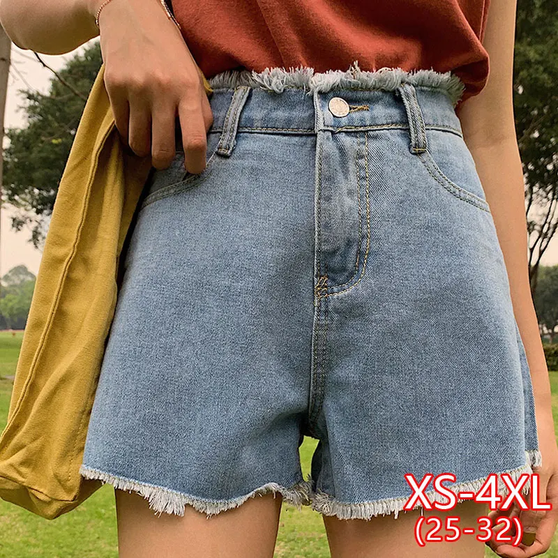 Джинсовые шорты женские с высокой талией повседневные брюки кисточками на