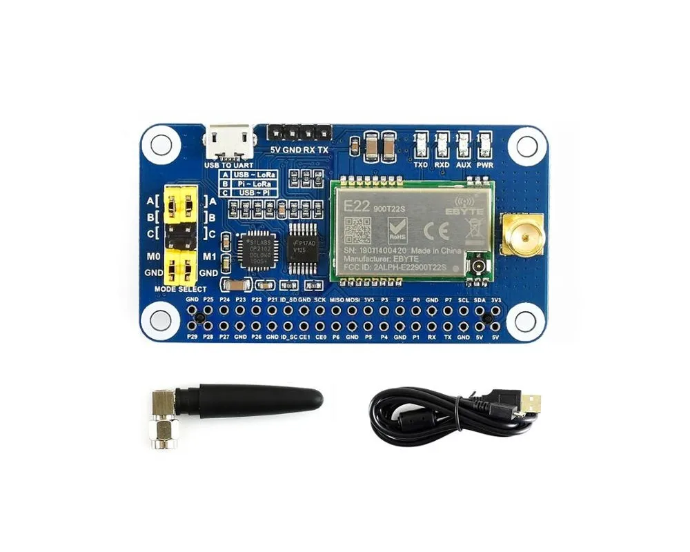 SX1262 LoRa HAT для Raspberry Pi широкополосная модуляция спектра частотный диапазон 868 МГц |