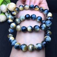 10 14mmnatural fantasy tiger eye stone bead bracelet healing energy stone jewelry lucky elastic bracelet for men and women