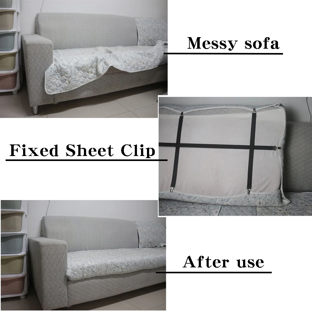 

4pcs Adjustable Elastic Bed Sheet Clip Mattress Cover Corner Holder Clip Fasteners Straps Grippers Elastic Hook Sets