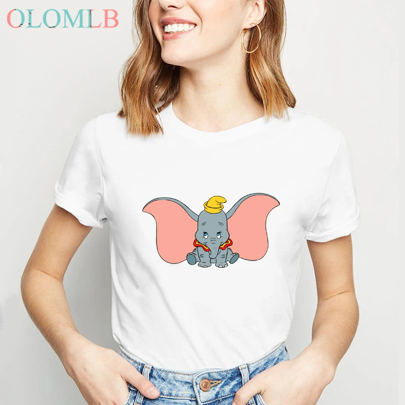 Футболка Dumbo Женская Очаровательная футболка с принтом в виде слона животным femme