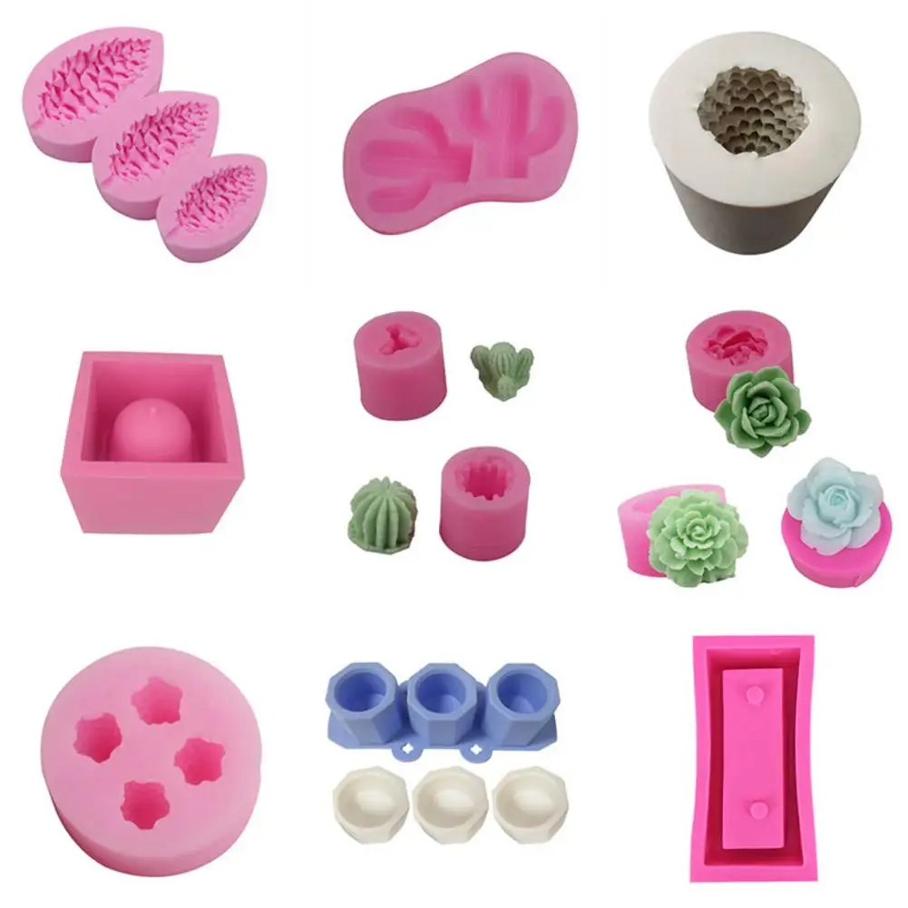 Алмазная форма поверхность суккулент цветочный горшок силиконовая DIY пепельница