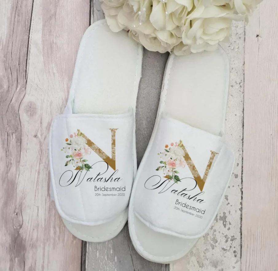 Листва подружки невесты тапочки свадебные для вечеринки подружек подарок