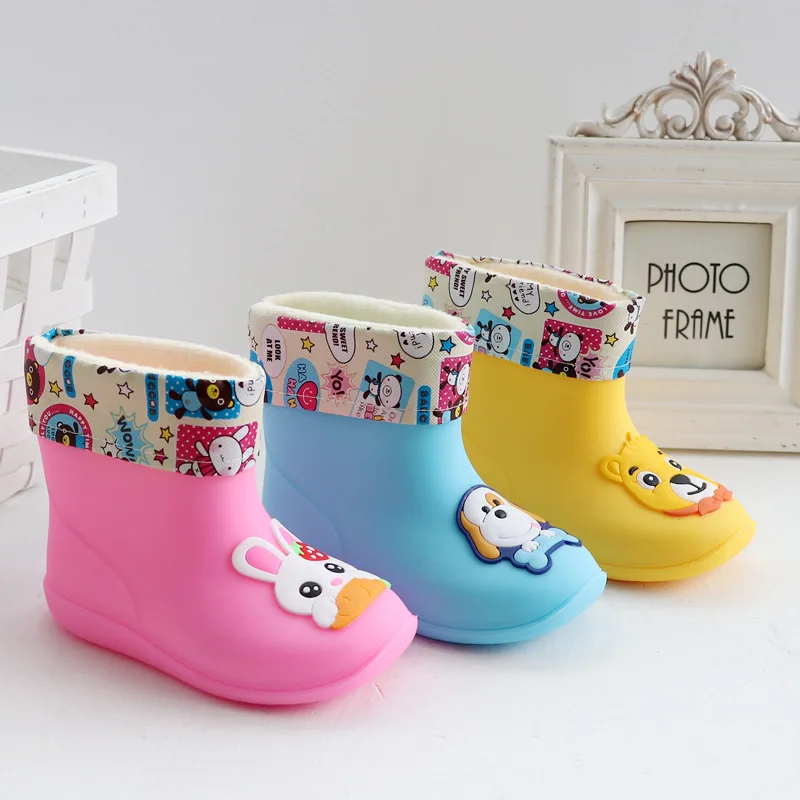 Сапоги детские резиновые непромокаемые из ПВХ мультяшный рисунок всесезонные |