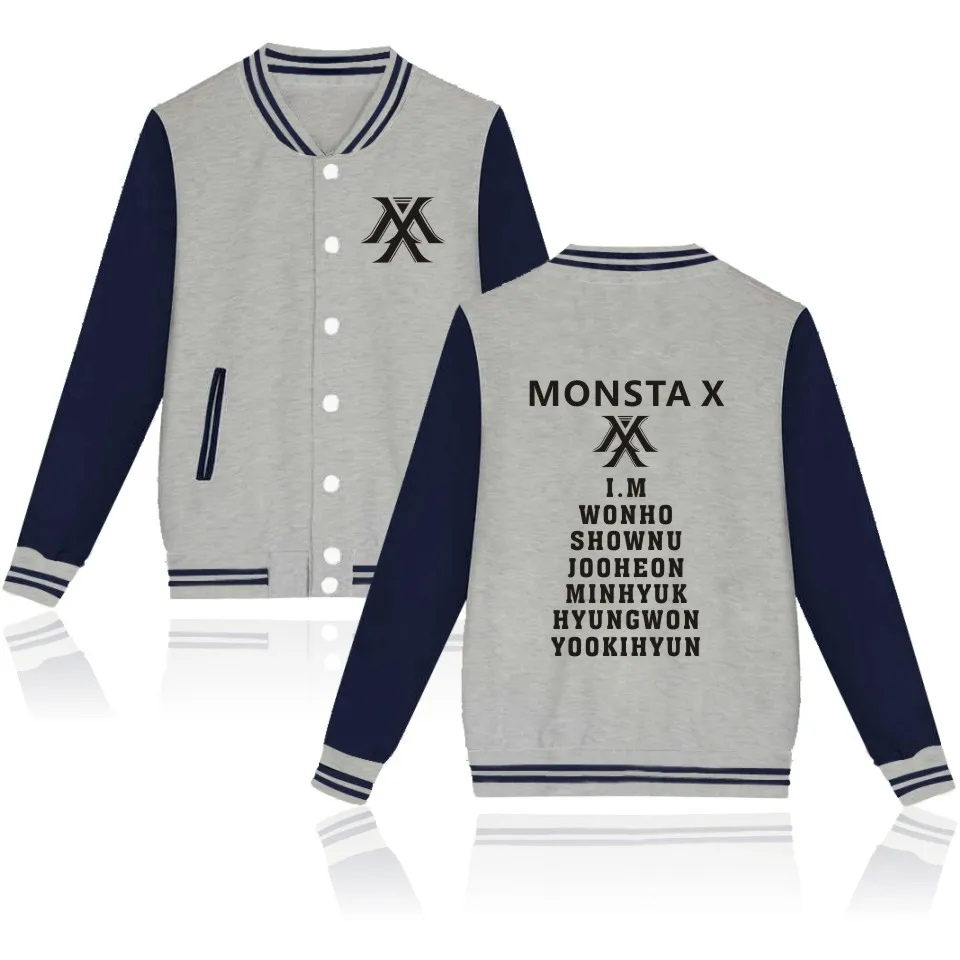 Дропшиппинг Monsta x бейсбольная куртка с буквенным принтом Мужская Дизайнерская