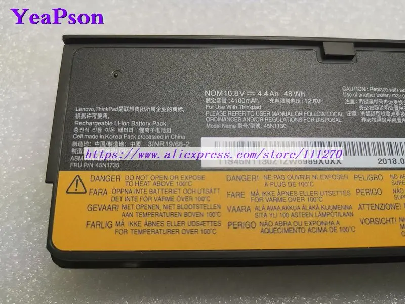 Аккумулятор для ноутбука Lenovo ThinkPad T460 T440s T470p X240 X250 L450 10 8 В 4400 мАч | Компьютеры и офис