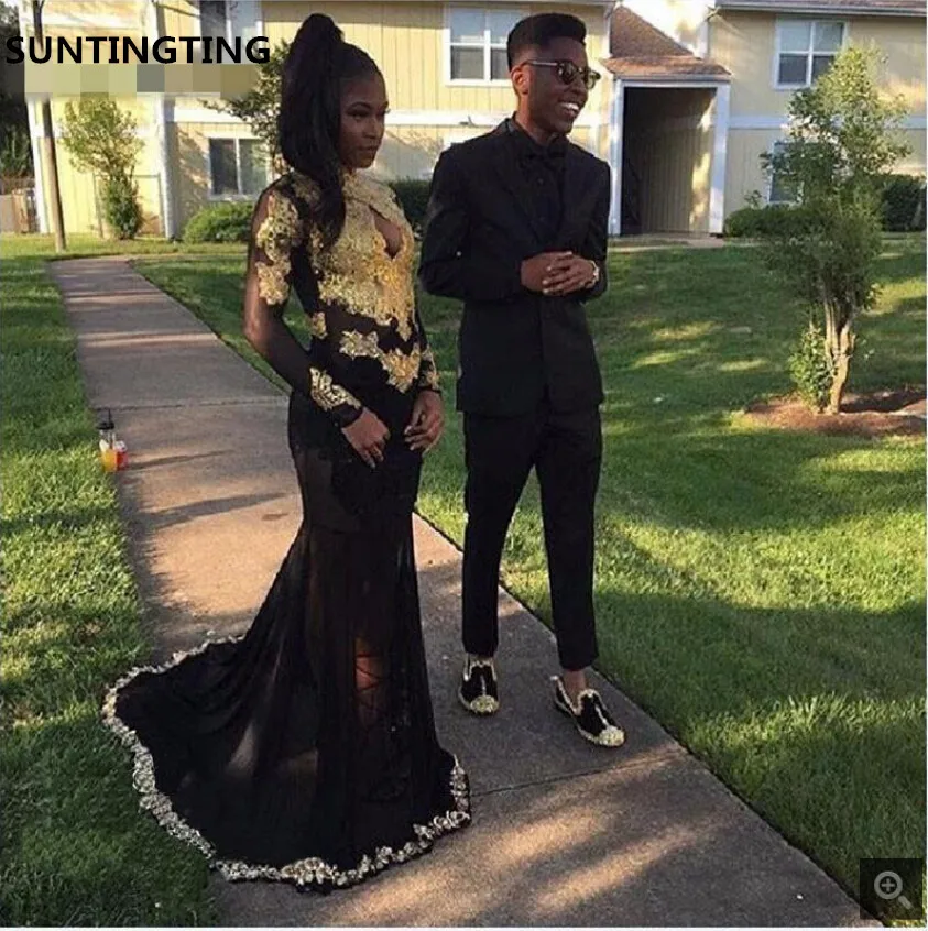 Сексуальные африканские черные платья для выпускного вечера девочек 2020 Robe de soiree