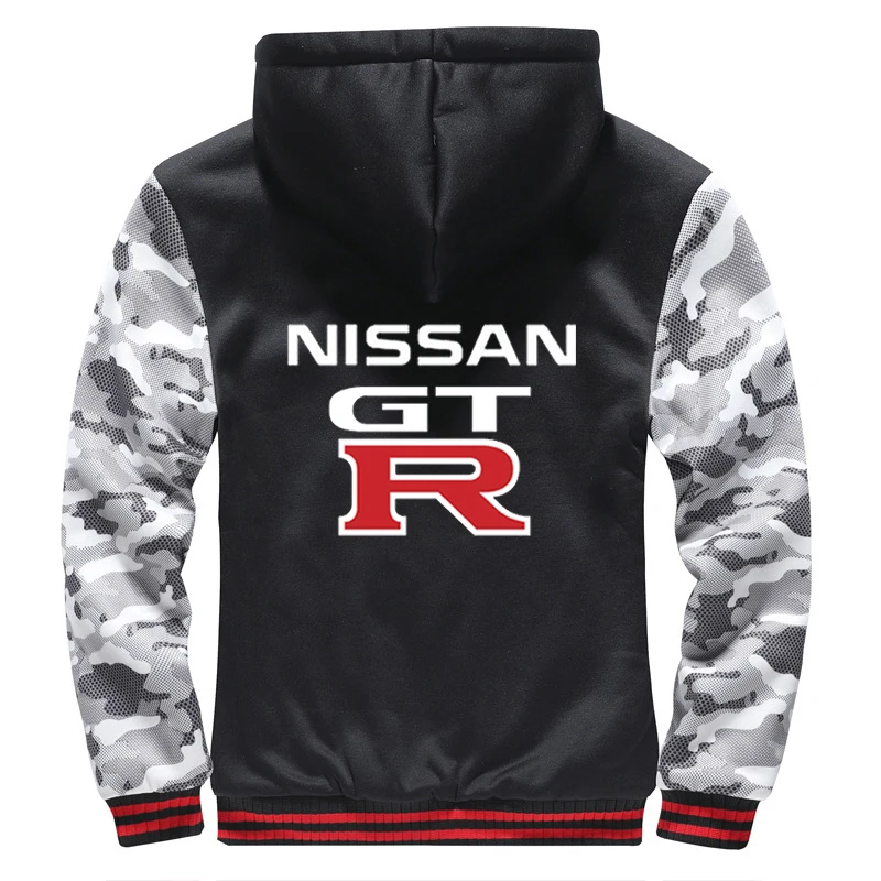 

New GTR Men's Winter Zipper Hoodie Printing Thicken Plus Cotton Padded Comfortable Jacket Sweatshirt Coat