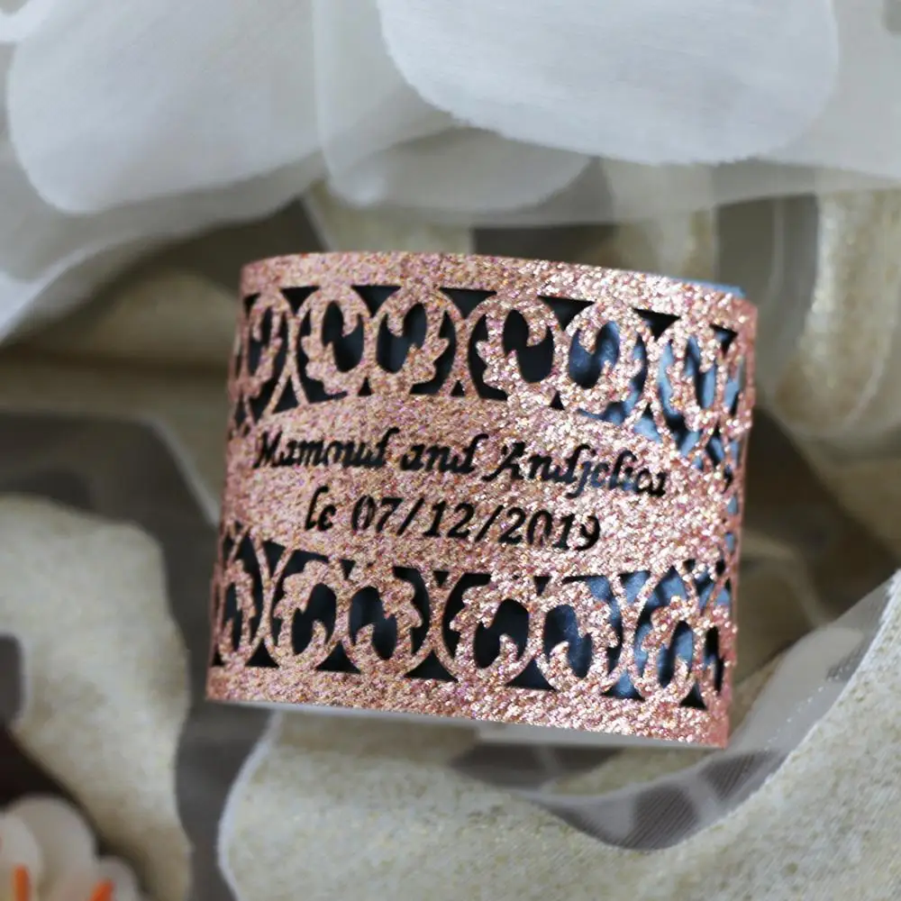 100 шт./лот металлическое бумажное кольцо для салфетки держатель на заказ слово