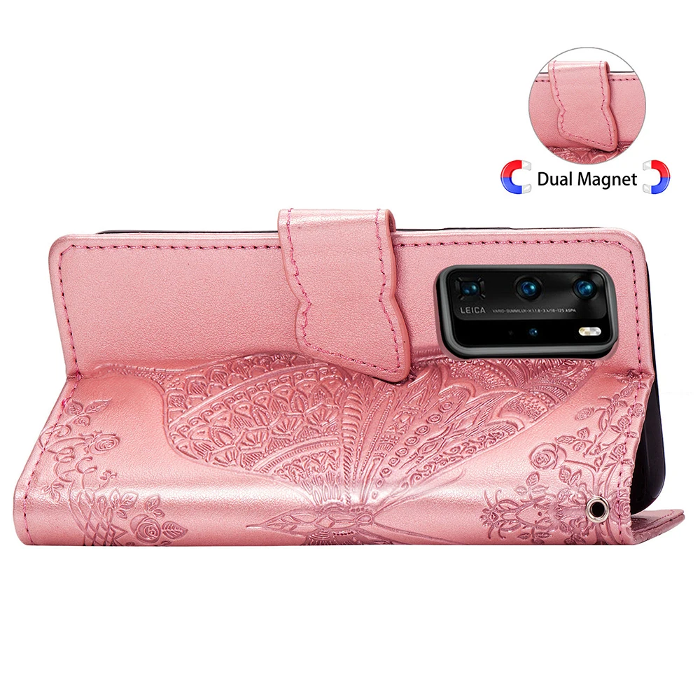 

Luxury Butterfly Flip Leather Case For Huawei P40 P30 P20 Mate 10 20 30 Lite Pro Wallet Cases For NOVA 7 6 5 4 3 Pro Phone Case