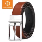 Деловой модный мужской широкий ремень с вращающейся пряжкой с язычком высококачественный двусторонний ремень из натуральной кожи для мужчин HQ115