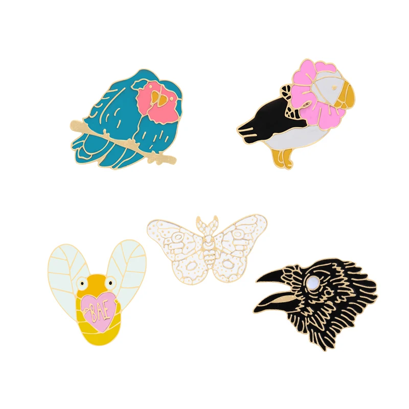 Брошь в виде мультяшного животного 6 видов брошь пчелы бабочки орла птица на