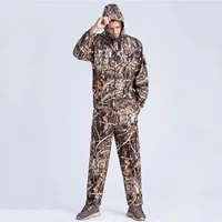 camouflage hunting clothes suit ghillie suit winter outdoor sniper fishing jacket detachable hood waterproof windbreaker