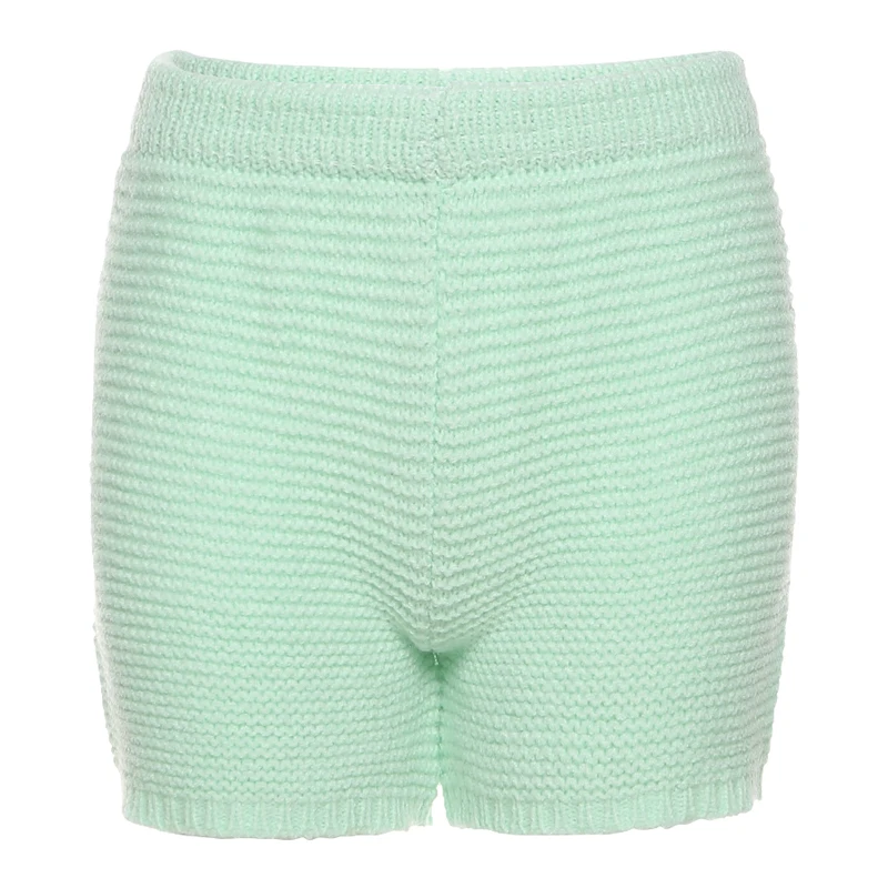 

Hbenna Knitted Shorts Women Casual Slim Elastics Hight Waist Beach Shorts 2021Summer Vacation Mini Shorts Women Sexy Soft Green