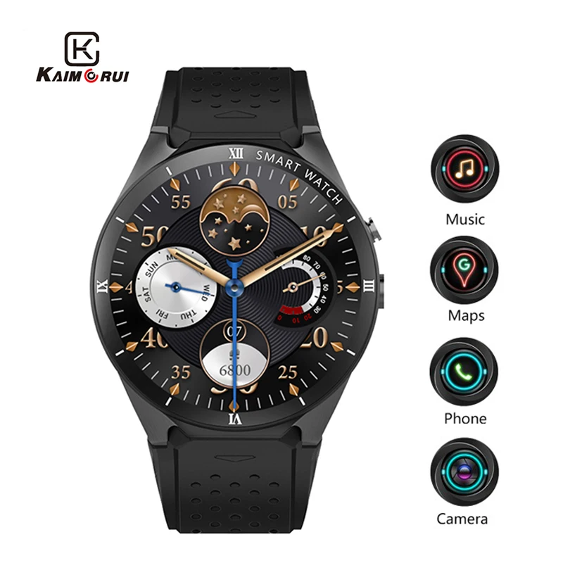Kaimorui KW88 Pro Android 7 0 Смарт часы с камерой 1 Гб + 16 Bluetooth MTK6580 3G sim карта gps WiFi умные для IOS