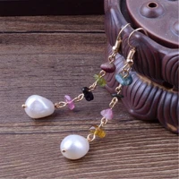 11 13mm white baroque pearl earrings 18k ear drop hook gift natural real luxury aaa fashion earbob irregular cultured flawless