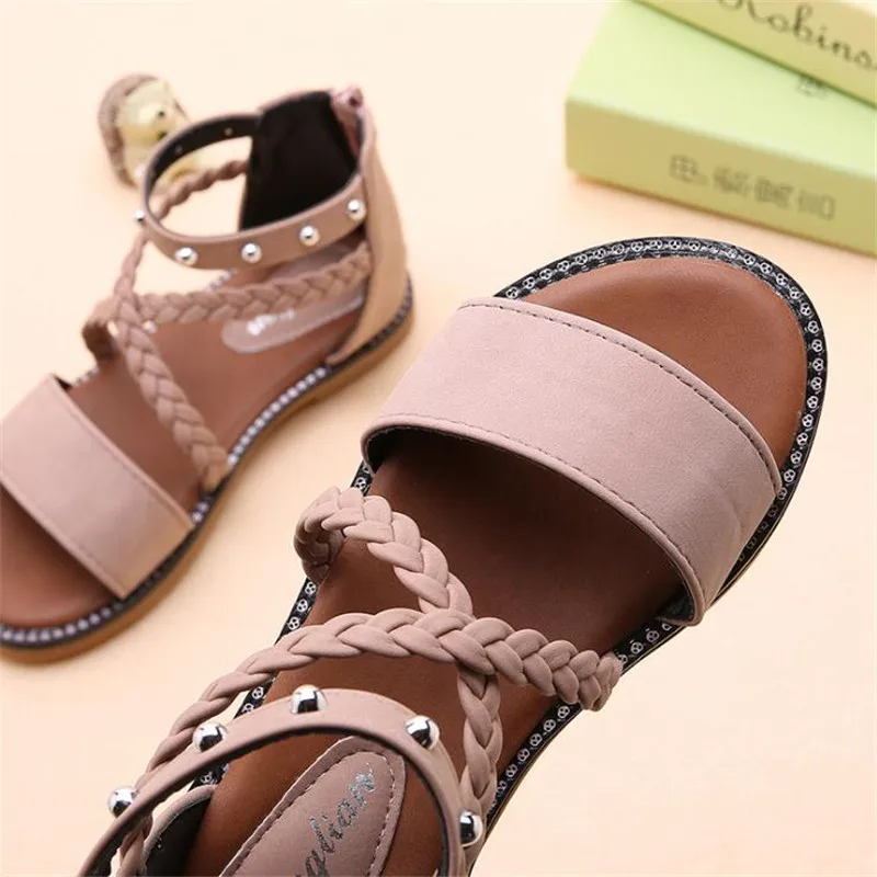 

Kids Leather Girls Shoes Kids Summer Baby Sandalias de playa Skidproof Toddlers Infant Children Beach Sandals