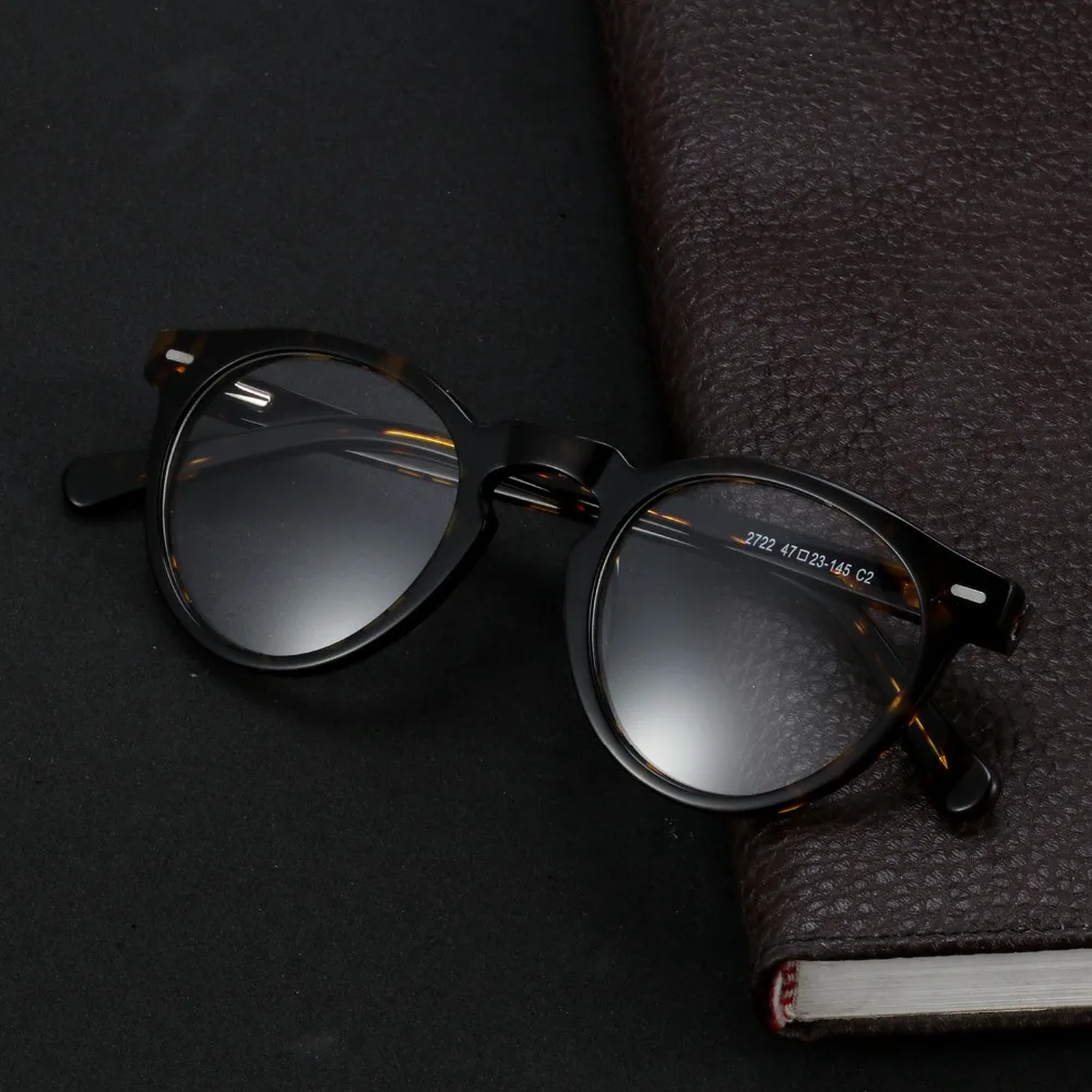 Круглые Wonen мужские Оптические очки ацетат Gafas близорукость Oculos De Grau мужские очки оправа