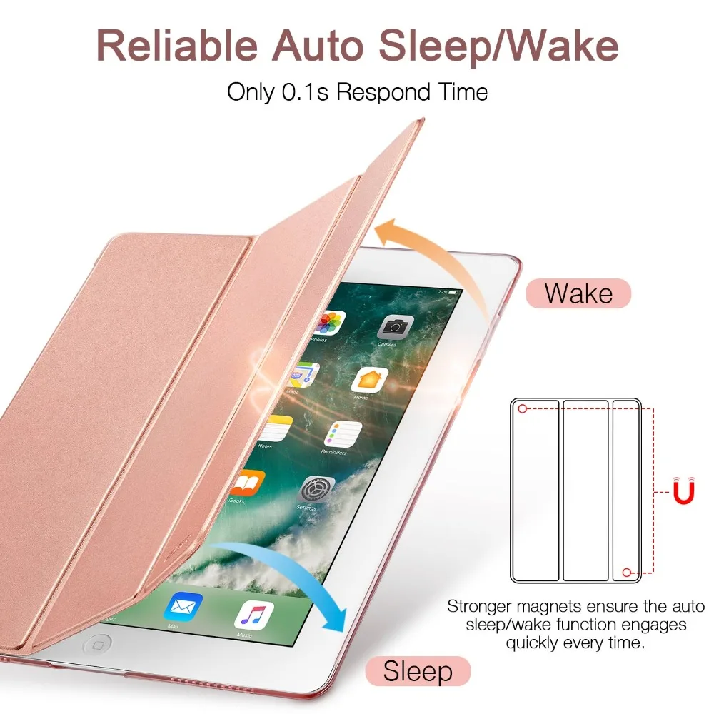 Для iPad Pro 9,7 чехол, ESR Smart Cover с складываются в три раза, подставка для Apple iPad Pro 9,7 дюйма чехол из искусственной кожи A1673/A1674/A1675