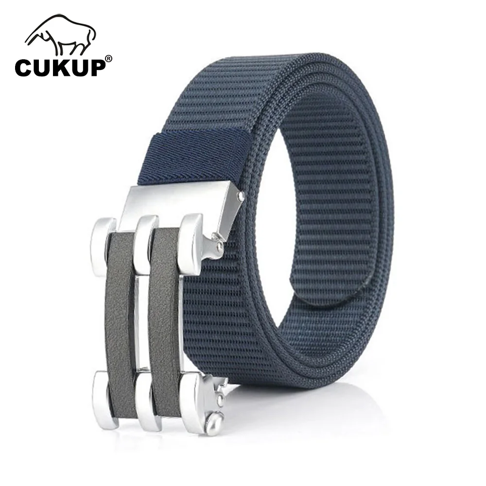 

CUKUP 2022 New Design Hollowed Buckle Metal Mens Good Quality Nylon & Canvas Belts Men Jeans Accessories 3.5cm Width CBCK243