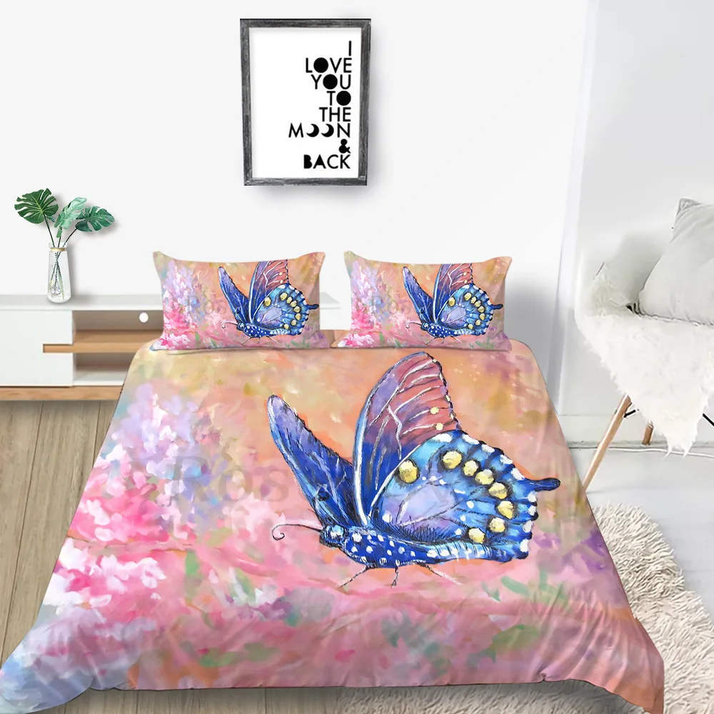Комплект постельного белья с рисунком бабочек Королевский художественный