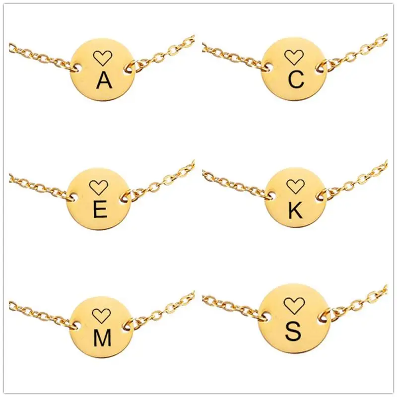 Креативный браслет с именем на заказ из нержавеющей стали золотого цвета