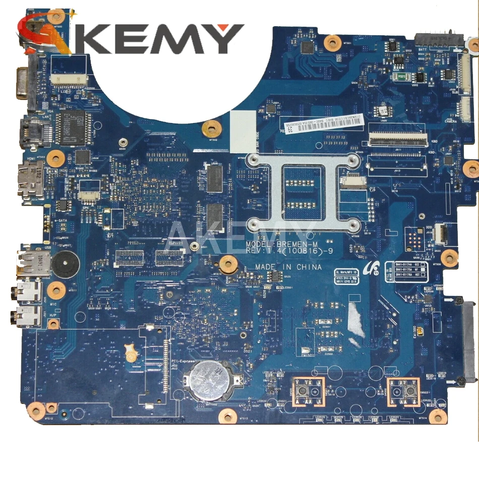 

SAMXINNO For Samsung R780 R728 Laptop Motherboard BA92-06515A BA92-06515B BREMEN-M HM55 DDR3 GT310M Free CPU