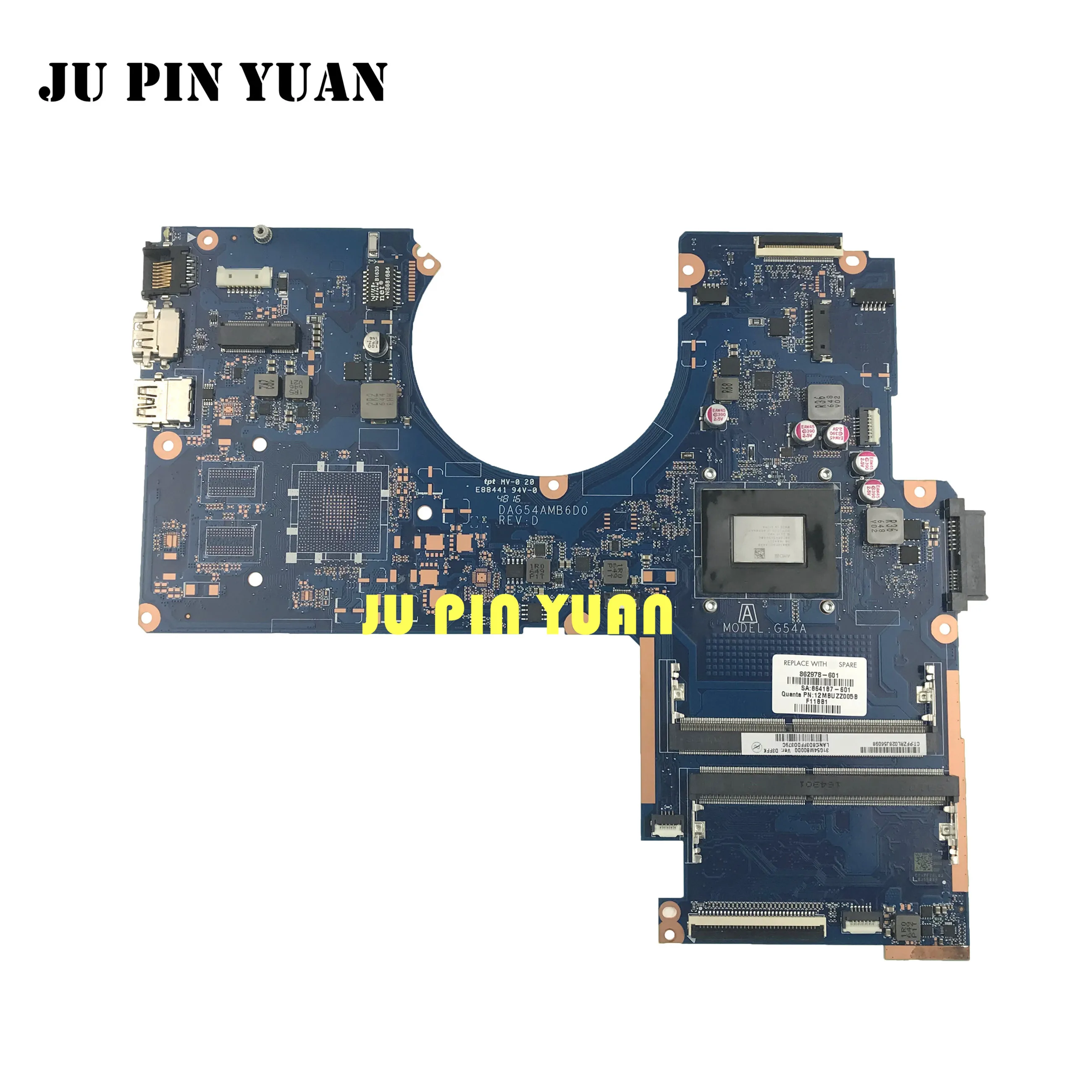 

For HP Pavilion 15-AW 15-aw053nr Laptop Motherboard 862978-601 862978-001 DAG54AMB6D0 with A12-9700P All Fully Tested
