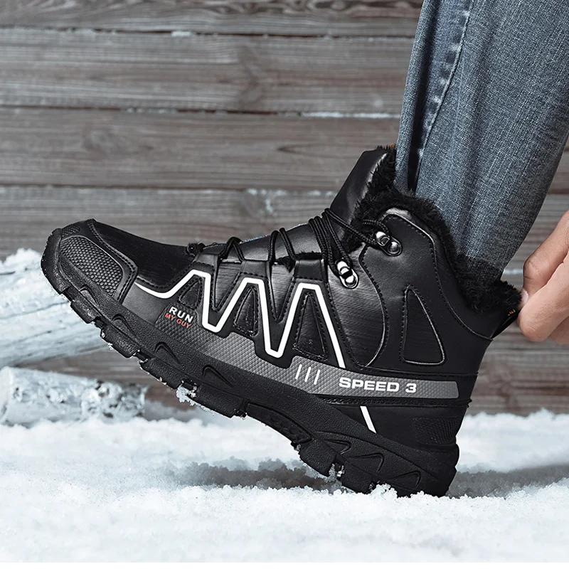 Мужская повседневная обувь зимняя официальная размеры 45 и 46 из толстого хлопка